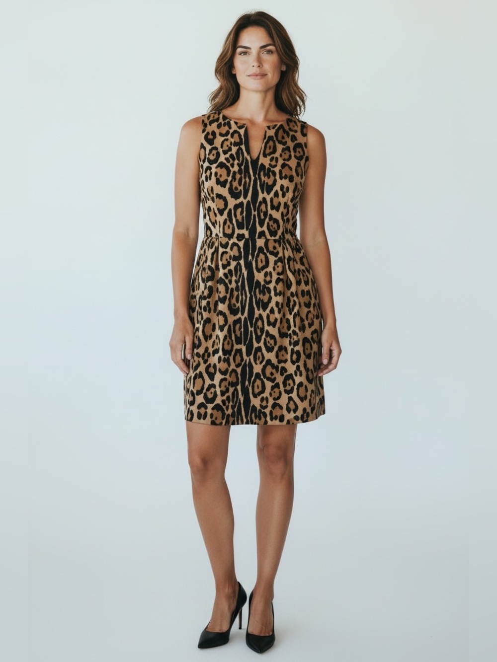Ann Taylor Loft short Cheetah print sleeveless Dress Size 4